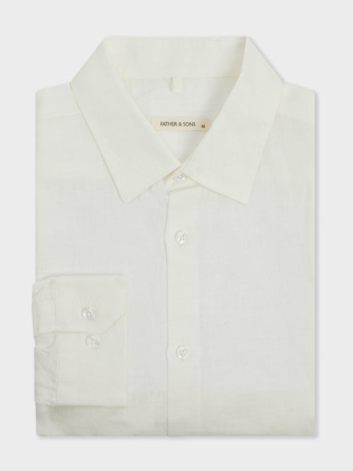 Chemise Slim en lin beige - Father & Sons   -  