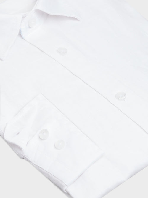 Chemise Slim en lin blanc - Father & Sons   - 3 