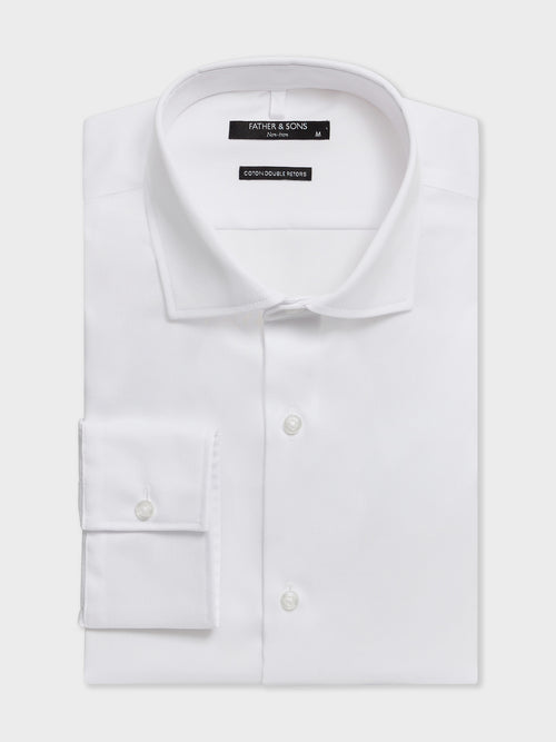 Chemise non-iron slim en coton chevron blanc - 1 - Father & Sons   - 17 