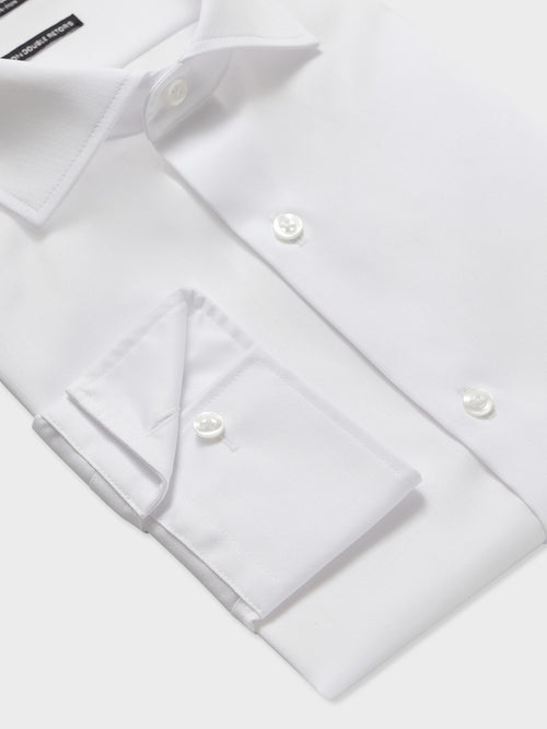 Chemise non-iron slim en coton chevron blanc - Father & Sons   - 3 