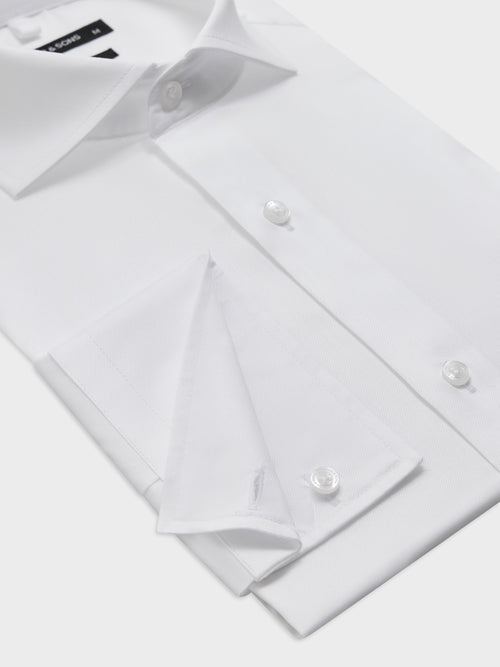 Chemise slim en twill de coton blanc - Father & Sons   - 3 