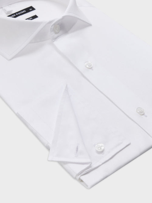 Chemise regular en coton façonné blanc - Father & Sons   - 3 