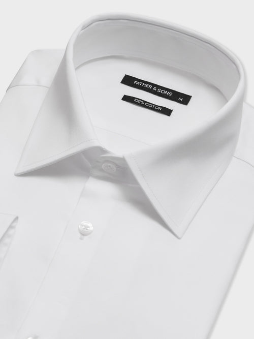 Chemise slim en satin de coton blanc - Father & Sons   - 2 