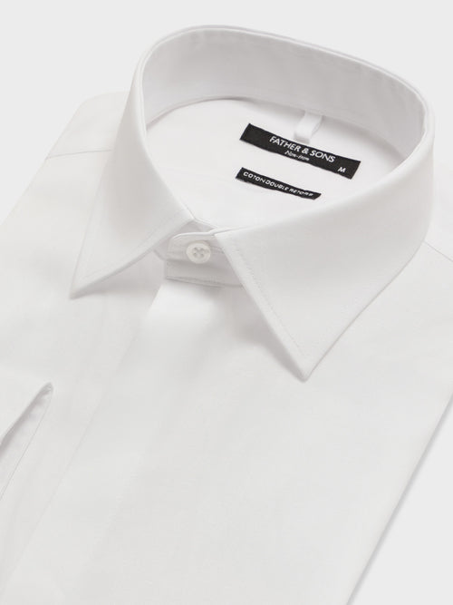 Chemise non-iron slim en coton façonné blanc - 2 - Father & Sons   - 12 