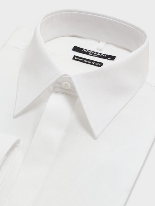 Chemise non-iron slim en coton façonné blanc - 2 - Father & Sons   - 18 