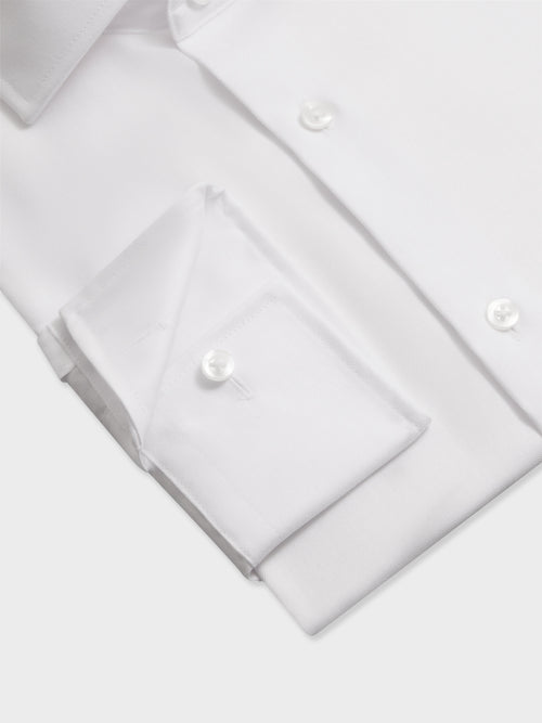 Chemise non-iron regular en coton chevron blanc - Father & Sons   - 3 
