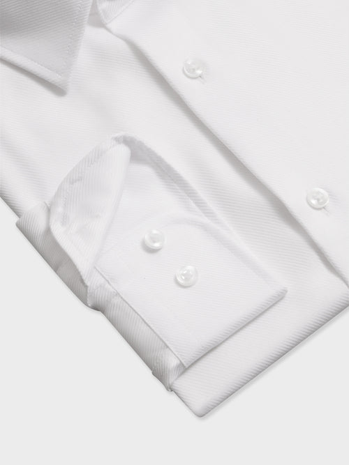 Chemise non-iron slim en twill de coton blanc - Father & Sons   - 3 