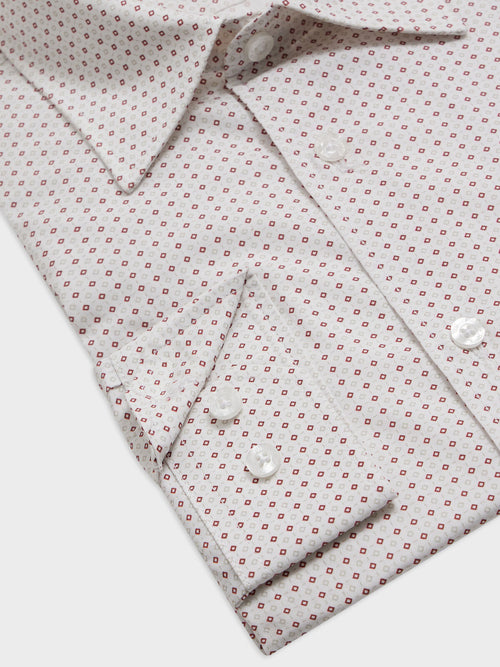Chemise slim en popeline de coton à motif terracotta - Father & Sons   - 3 