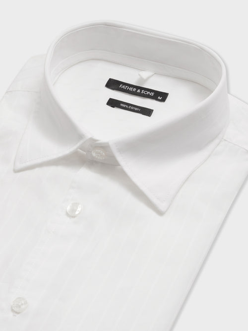 Chemise regular en popeline de coton blanc - Father & Sons   - 2 