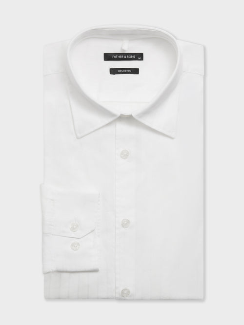 Chemise regular en popeline de coton blanc - Father & Sons   - 1 