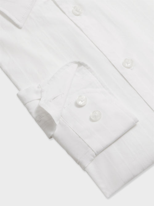 Chemise regular en popeline de coton blanc - Father & Sons   - 3 