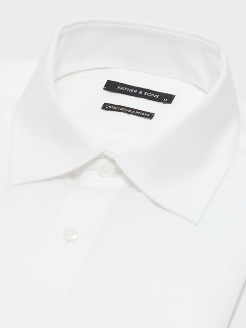 Chemise non-iron regular en twill de coton blanc - 2 - Father & Sons   - 10 