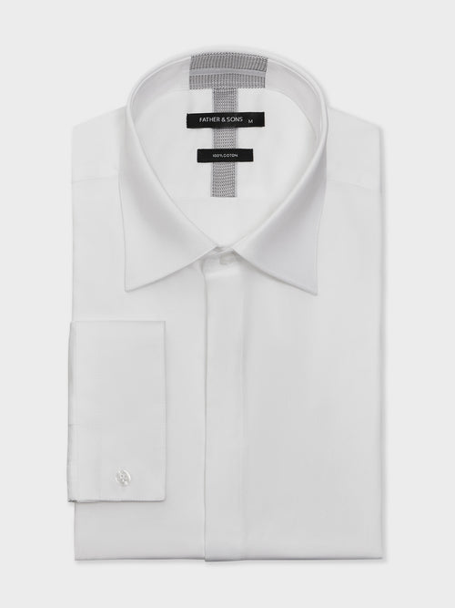 Chemise Regular en satin de coton blanc - 1 - Father & Sons   - 22 