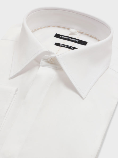 Chemise regular en satin de coton blanc - 2 - Father & Sons   - 10 