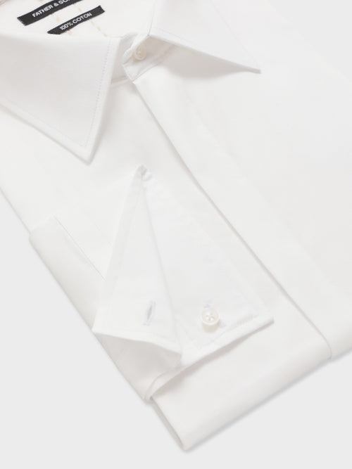 Chemise regular en satin de coton blanc - Father & Sons   - 3 