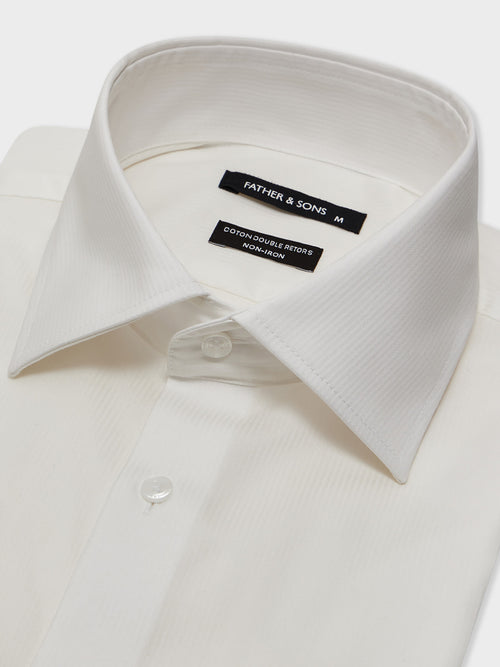 Chemise non-iron Slim en coton façonné écru - Father & Sons   - 2 