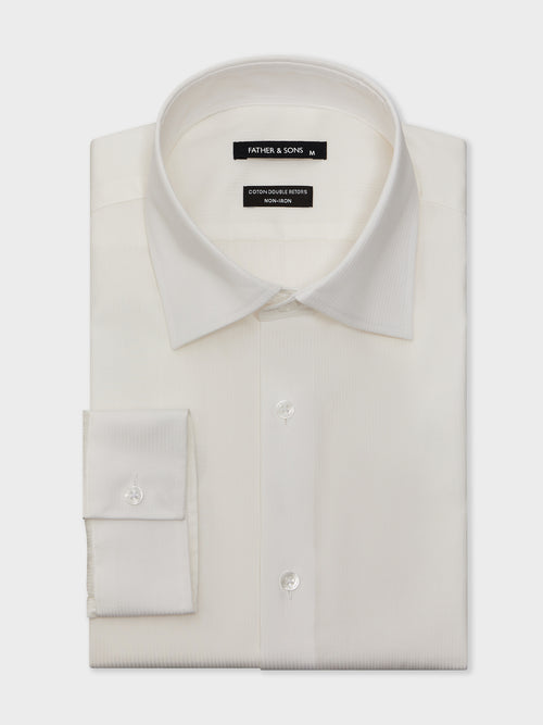 Chemise non-iron Slim en coton façonné écru - Father & Sons   -  