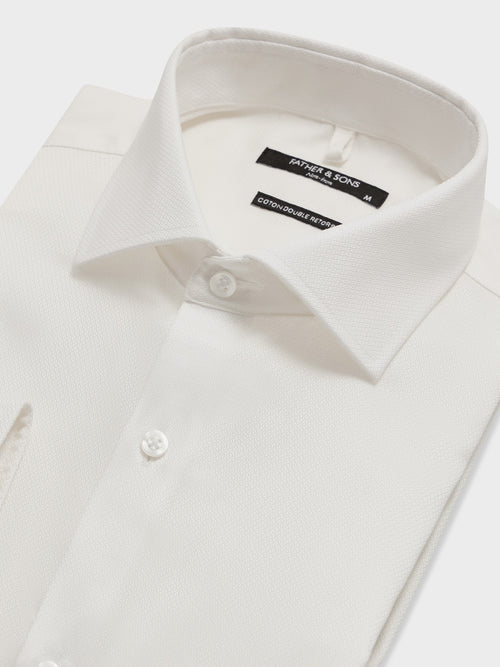 Chemise non-iron regular en coton façonné écru - 2 - Father & Sons   - 13 