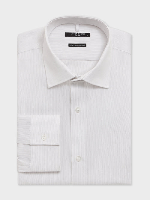 Chemise non-iron slim en coton façonné gris - 1 - Father & Sons   - 8 