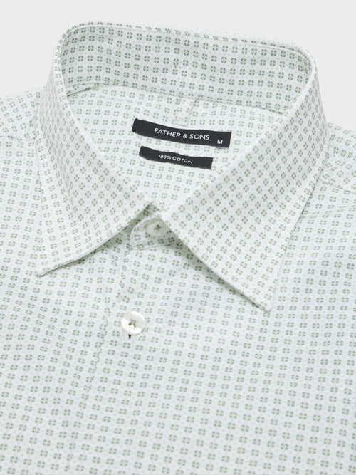 Chemise regular en popeline de coton à motif kaki - Father & Sons   - 2 