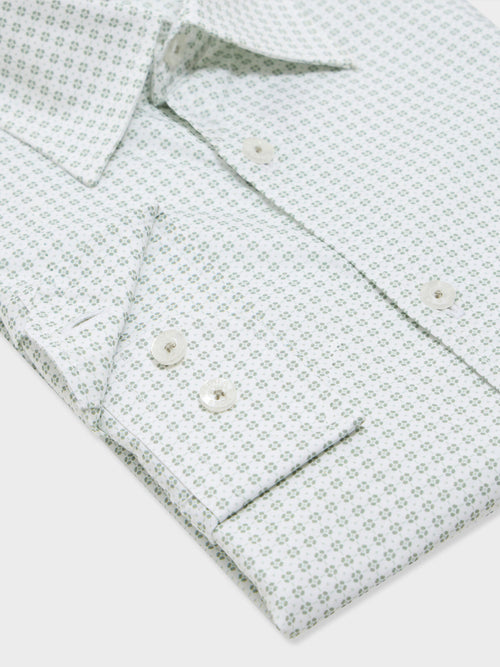 Chemise regular en popeline de coton à motif kaki - Father & Sons   - 3 