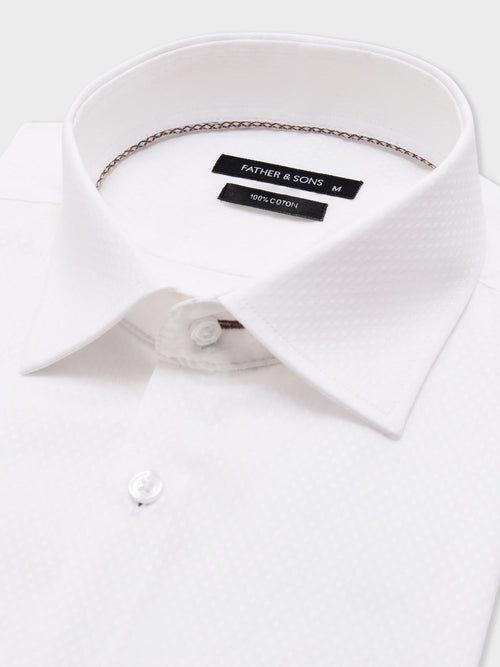 Chemise Regular en coton façonné écru - 2 - Father & Sons   - 1 