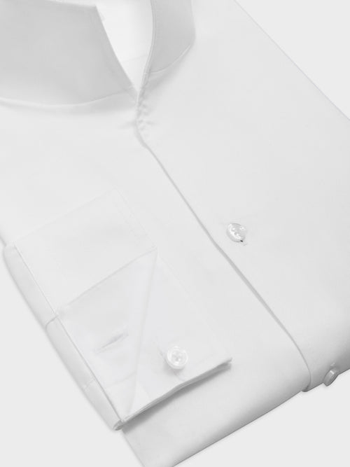 Chemise non-iron regular en twill de coton blanc - Father & Sons   - 3 