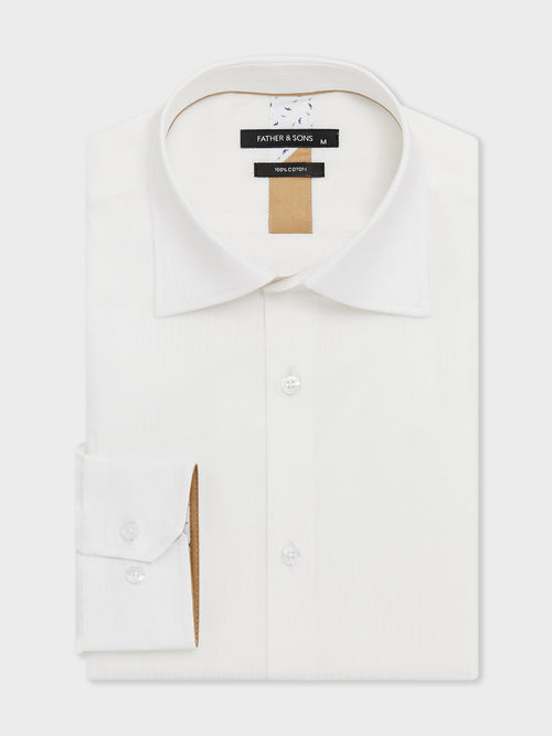 Chemise Regular en coton façonné écru - 1 - Father & Sons   - 18 