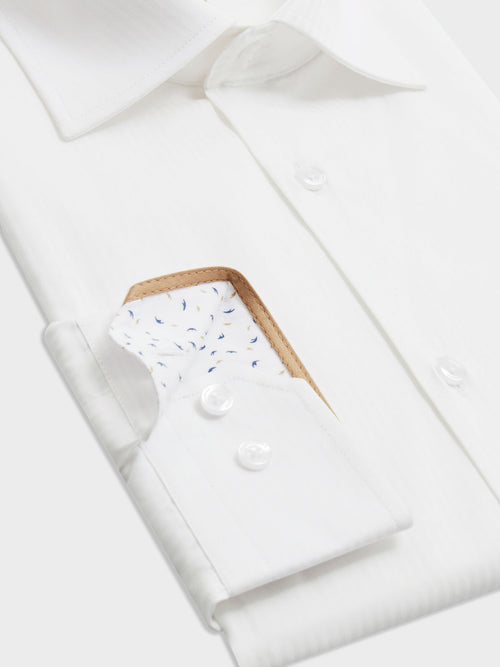 Chemise Regular en coton façonné écru - Father & Sons   - 3 