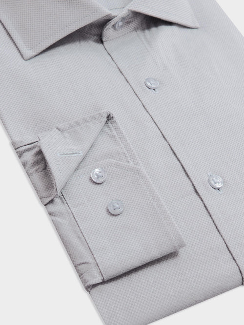 Chemise Regular en coton Jacquard gris - Father & Sons   - 3 
