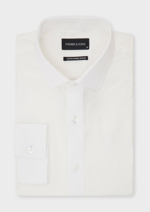 Chemise habillée Regular en coton façonné uni écru - 1 - Father & Sons   - 20 
