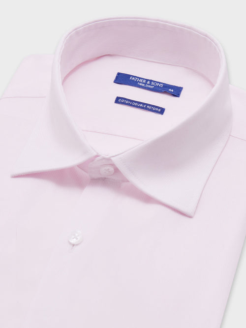 Chemise non-iron Slim en popeline de coton blanc à rayures roses - 2 - Father & Sons   - 18 