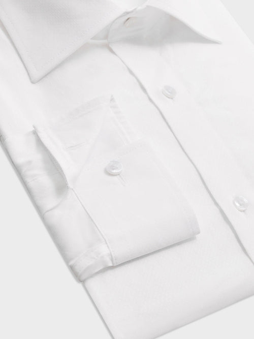 Chemise Slim en coton façonné blanc - Father & Sons   - 3 
