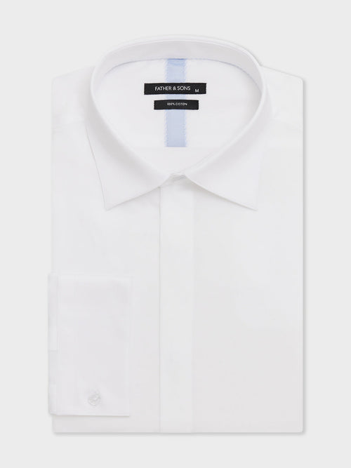 Chemise Slim en satin de coton blanc - 1 - Father & Sons   - 6 