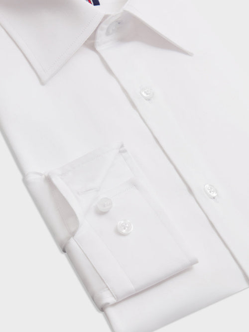 Chemise Slim en satin de coton blanc - Father & Sons   - 3 