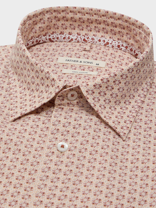 Chemise Slim en popeline de coton à motif terracotta - 2 - Father & Sons   - 20 