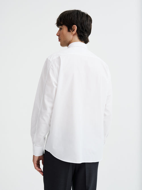 Chemise loose en satin de coton blanc - 2 - Father & Sons   - 10 