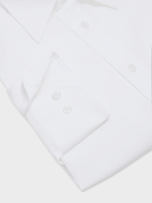 Chemise loose en satin de coton blanc - Father & Sons   - 9 