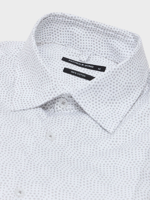 Chemise regular en popeline de coton à motif noir - 2 - Father & Sons   - 17 