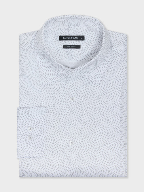 Chemise regular en popeline de coton à motif noir - 1 - Father & Sons   - 17 
