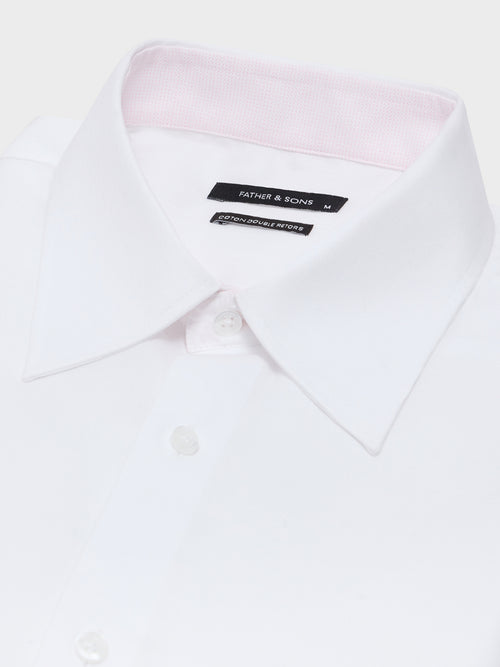 Chemise non-iron regular en coton chevron blanc - 2 - Father & Sons   - 6 