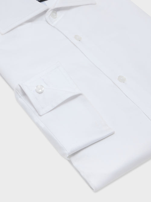Chemise regular en satin de coton blanc - Father & Sons   - 3 