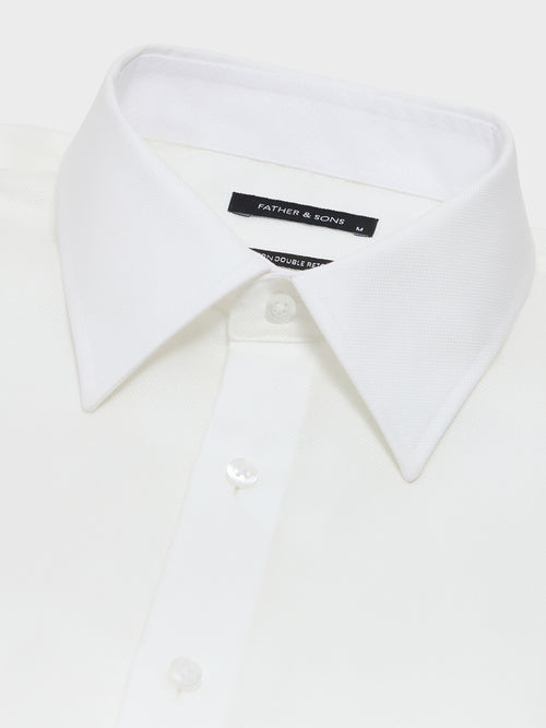 Chemise non-iron regular en coton façonné écru - 2 - Father & Sons   - 13 