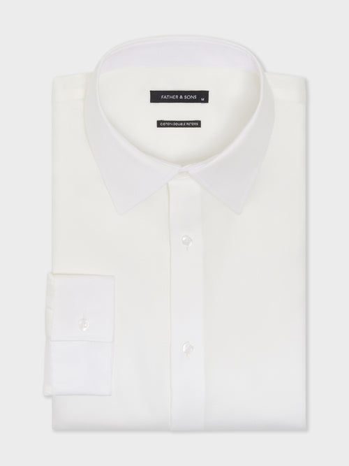 Chemise non-iron regular en coton façonné écru - 1 - Father & Sons   - 13 