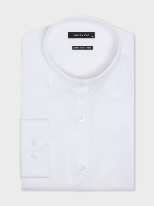 Chemise non-iron slim en coton façonné blanc - 1 - Father & Sons   - 10 