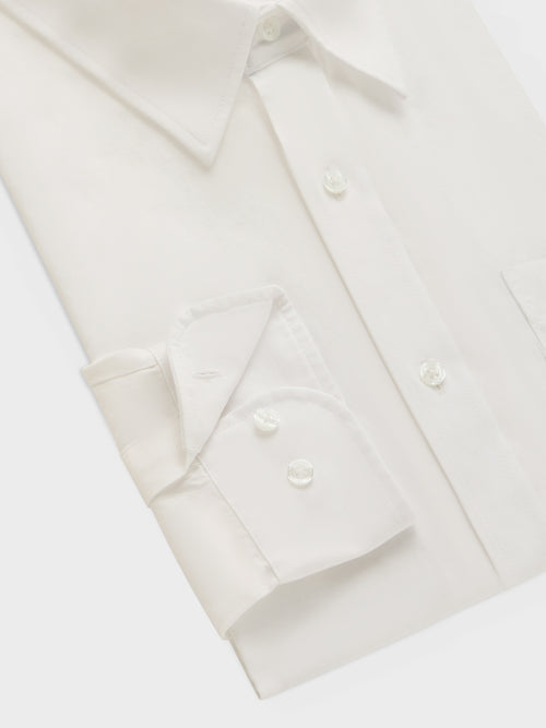 Chemise regular en pinpoint de coton blanc - Father & Sons   - 3 