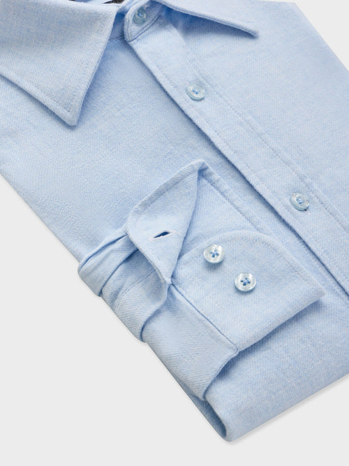 Chemise regular en twill de coton bleu ciel - Father & Sons   - 3 