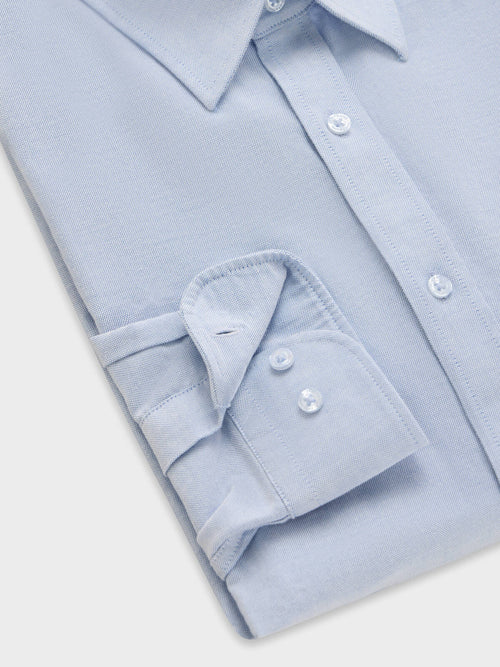Chemise regular en pinpoint de coton bleu ciel - Father & Sons   - 3 