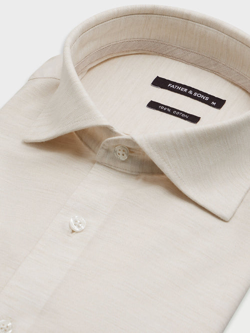 Chemise slim en twill de coton écru - Father & Sons   - 2 