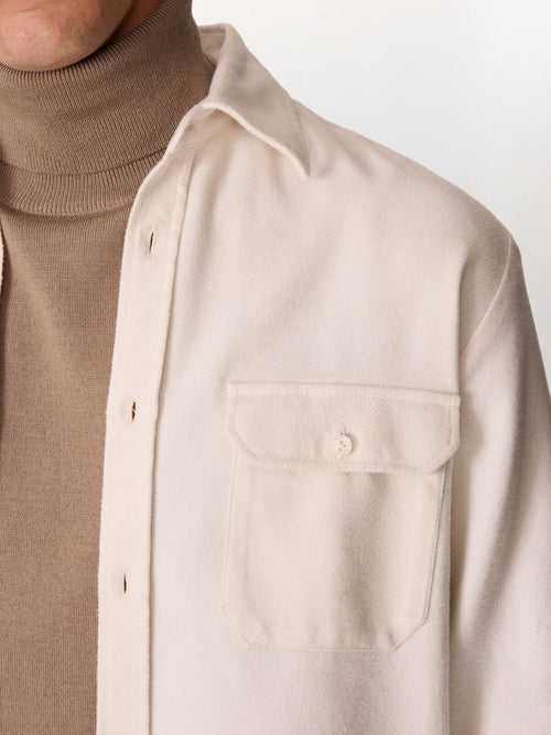 Surchemise loose en twill de coton écru - Father & Sons   - 4 